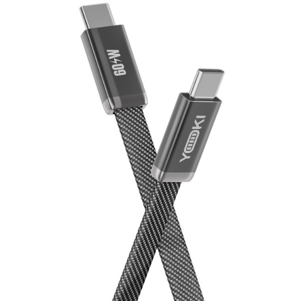 Фото - Кабель YOKI Type-C to Type-C 60W 1.2m Black (AI65 AIR)
